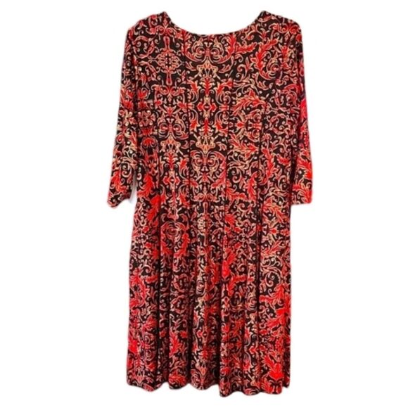 NWT Sami & Jo Plus Red Floral Paisley Midi Dress Women's Size 3X - Picture 2 of 5